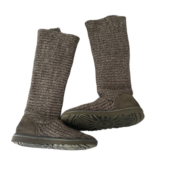 Ugg Australia Tall Classic Knit Sweater Boots Size 6 Gray - Picture 3 of 7